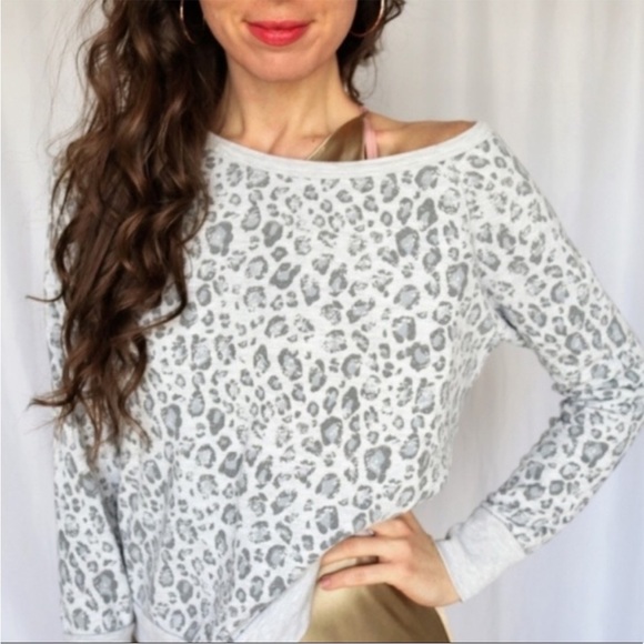 Josie Leopard Print Sweatshirt in Grey - Picture 2 of 14